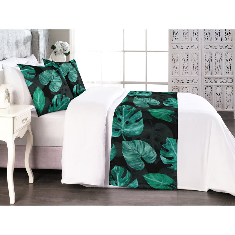 Ensemble de chemin de lit Ambesonne Monstera, Très grand lit