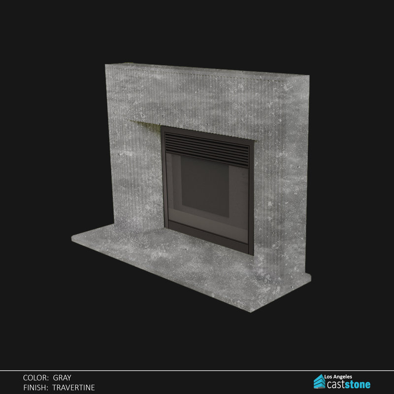 Valencia Fireplace Surround, Gray Travertine