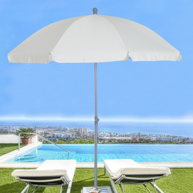 Isabel 202cm Tilt Beach Parasol, Cream White