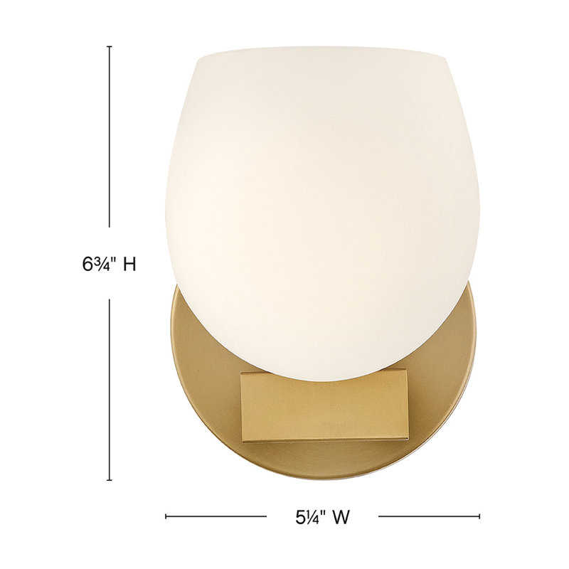 Mae 1 - Light Bath Sconce, Lacquered Brass