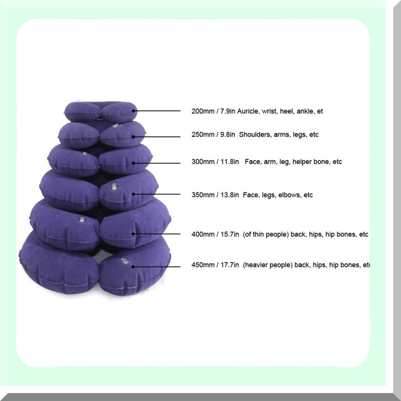 OrthoRing Inflatable Seat Cushion - Donut Pillow for Hemorrhoid Treatment, Bed Sores, Pregnancy, Tailbone Pain. Orthopedic Ring Pillows with Pump for Office Chair, Elderly Support.