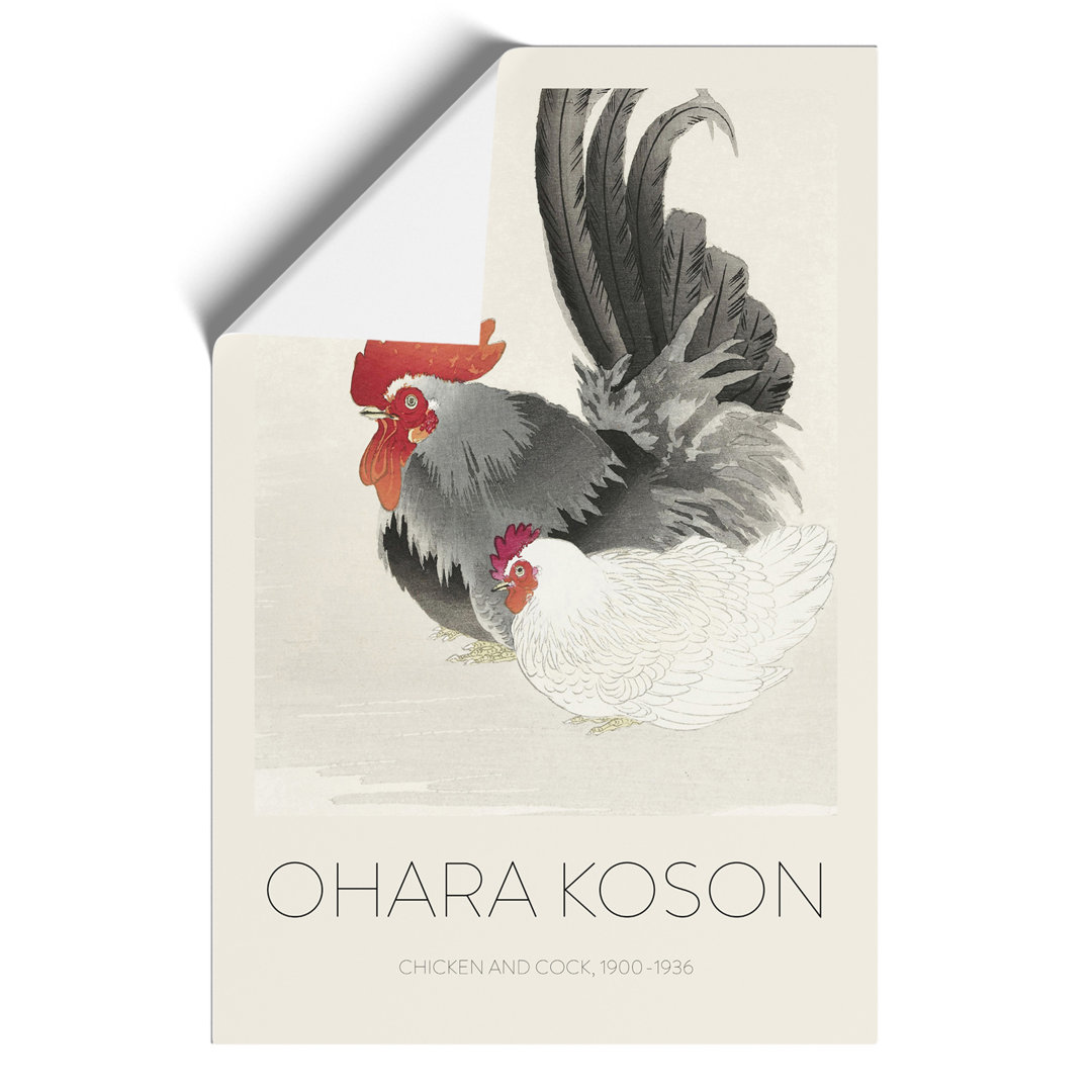 Rooster & Hen Print by Ohara Koson - Frameless Print