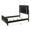Mobilier de bois massif en bois massif avec tête de lit tapissier et lit à panneau grand 1Pc-1300686832