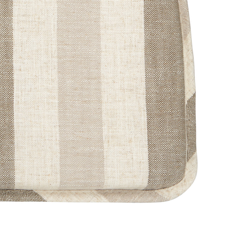 Coussin de chaise de salle à manger antidérapant à rayures, 15 po x 16 po x 2 po, ensemble de 8, Taupe  Checkered