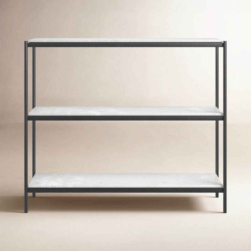Felix 36'' W Marble Console Table, Hammered Gray