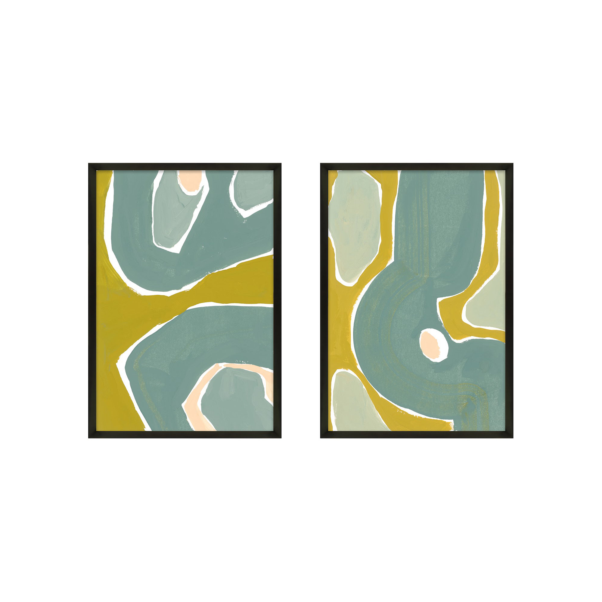 Green On Green by Andrea Stokes, 50" H x 35" W x 1.25" D, Black