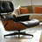 Genuine Leather Swivel Lounge Chair With Ottoman-1290575704-1290575708