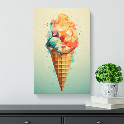 Ice Cream Geometric - Wrapped Canvas