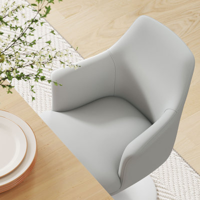 Lippa Vegan Leather Swivel Dining Armchair