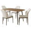 Ensemble de table de salle à manger rectangulaire 55,1 po, table de cuisine moderne, pieds en acier (1 table et 4 chaises)-2116252487-2116252481
