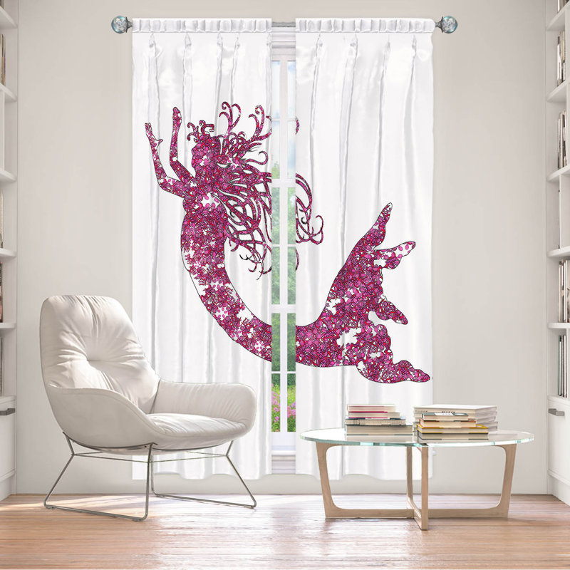 Paire de rideaux obscurcissant en polyester Rossy, Rose / blanc, L 20 po x L 61 po