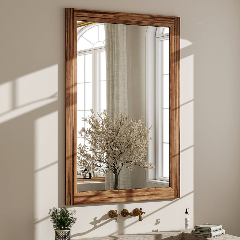 Miroir mural imperméable, 40 po x 30 po , Brun