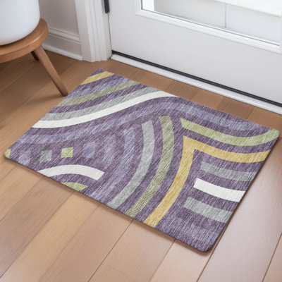 Tapis mid-century moderne lavable à la machine intérieur / extérieur Chantille ACN2467