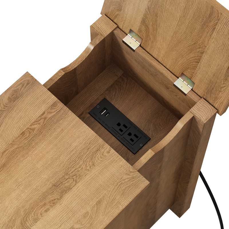 Table de bout Ciauna avec rangement et station de charge