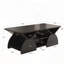 Table basse rectangulaire avec 6 espaces de rangement indépendants - Design géométrique moderne, noir-631769742