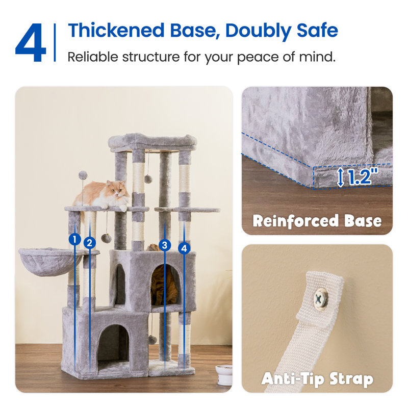 Dayelin 56.1'' H Cat Tree, Light Gray