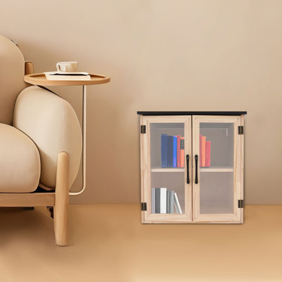 18.5"H X 18.5"W Wooden Book Cabinet Literature Exchange Cabinet For Sharing Book (indoor use only)