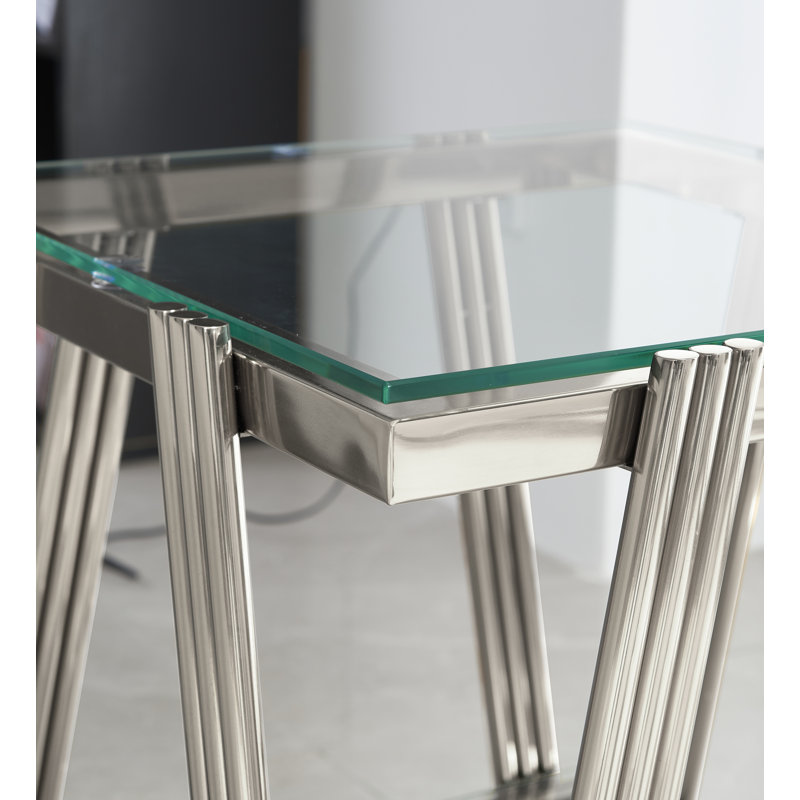 Table de bout Allyse, Argent, Transparent