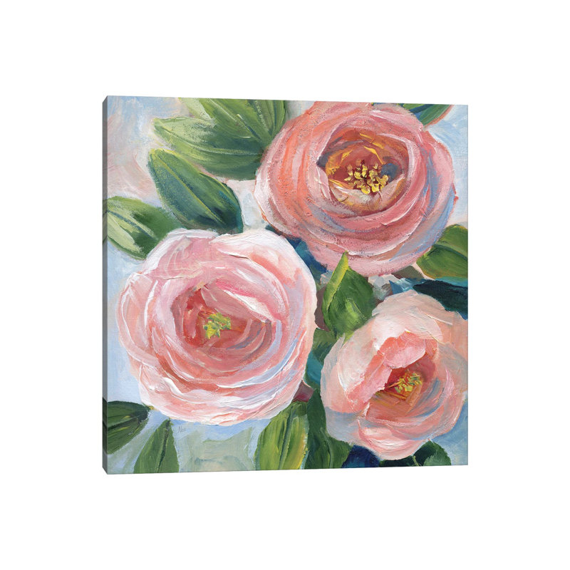 Sweet Peach Bouquet By Nan - Wrapped Canvas Painting by Nan - Wrapped Canvas Painting, 45.72cm H x 45.72cm W x 1.91cm D