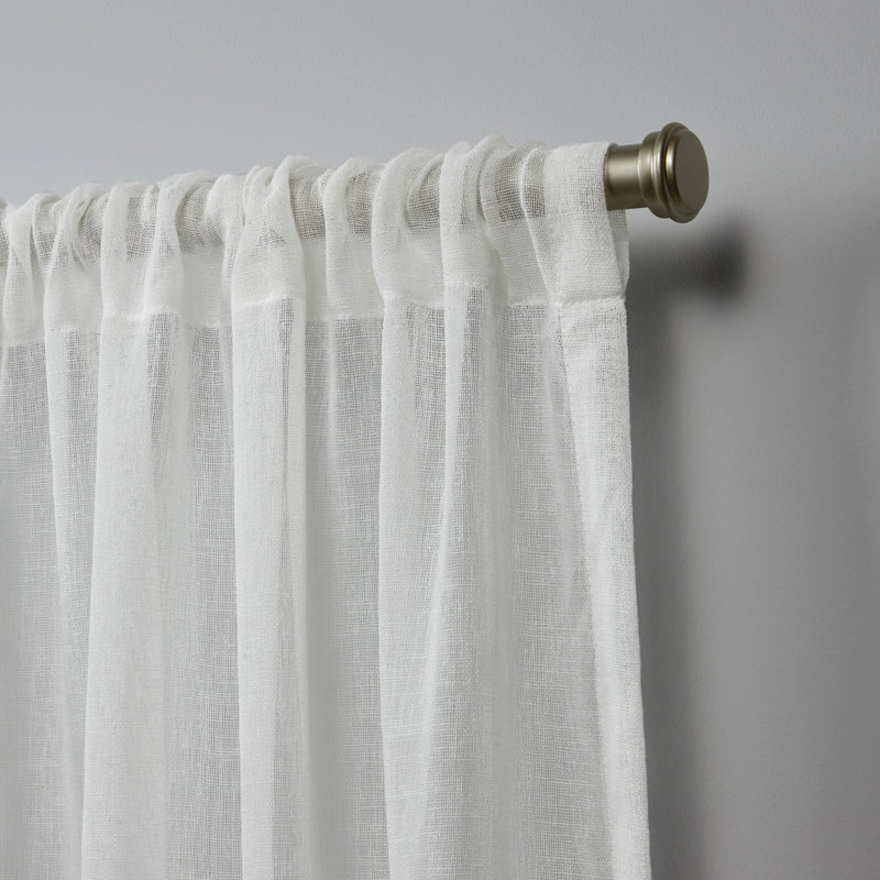 Nicole Miller Belfry Sheer Rod Pocket Top Curtain Panel, 50" W x 84" L, Snowflake