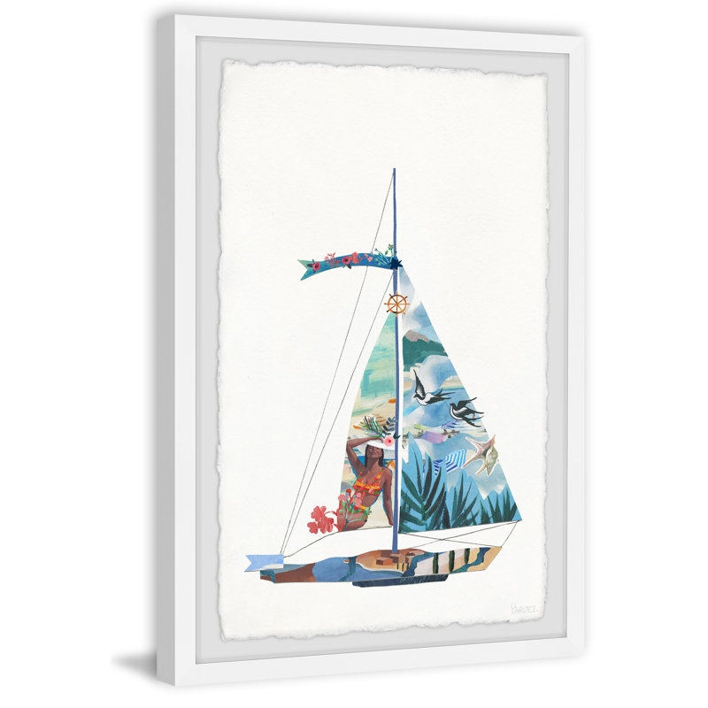Sailing Summer Paradise by Parvez Taj - Single Picture Frame Painting, 30cm H x 20cm W