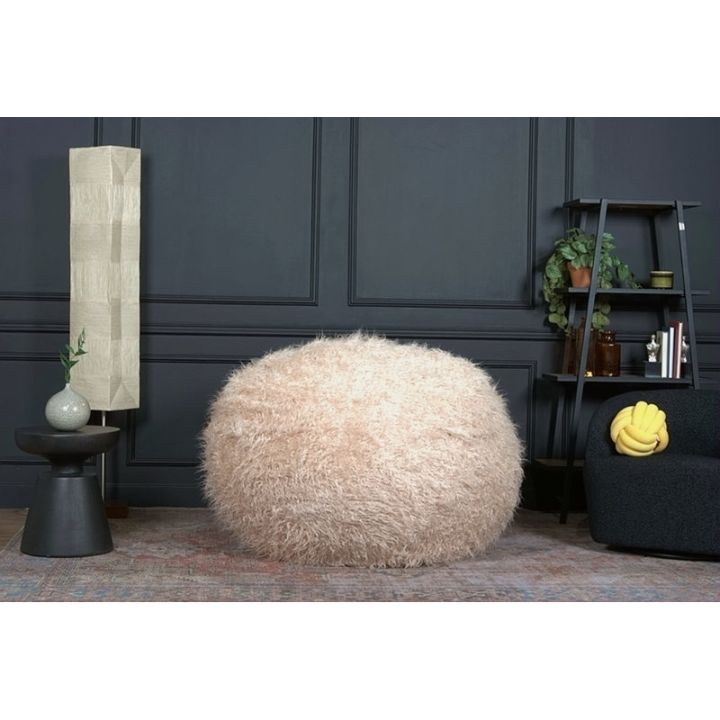 Pouf rond en fausse fourrure 5 pieds