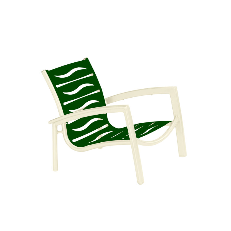 South Beach Outdoor Lounge Chair, Shell, Forest Green Vinyl