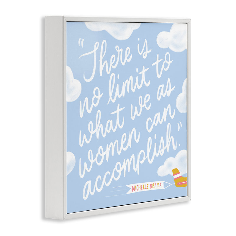 «Women Accomplment», citation giclée par Joylark Studio, Giclée encadrée blanc bord de mer, H 17 po x l 17 po