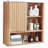 Bathroom Wall Cabinet, with Door and Adjustable Shelf, Over the Toilet Storage Medicine Cabinet Wall Mounted, Hanging Organizer with Shelves and Open Partition for Laundry Room Kitchen Restroom