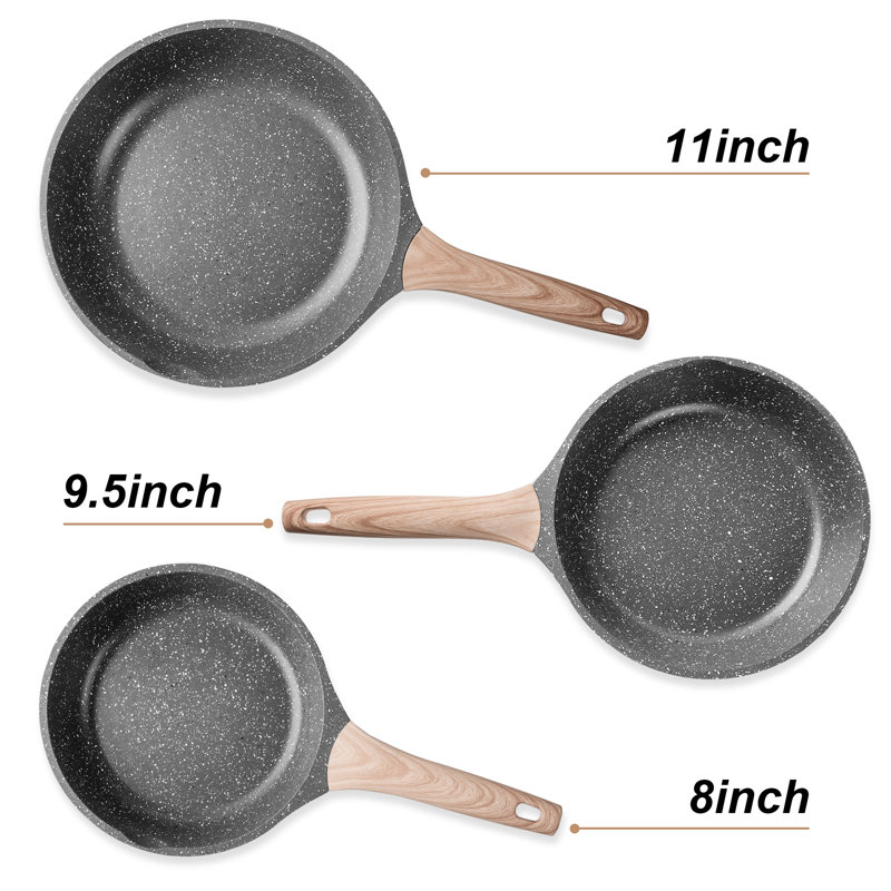 Panset9506 Aluminum Non-Stick Frying Pan Set, Grey