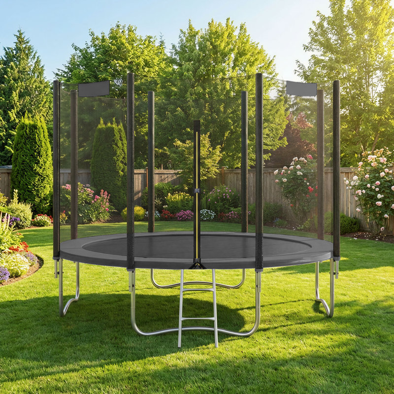 305x305x256cm LEDREM ft Round Backyard Trampoline