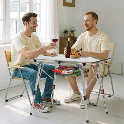 89.9cm Rectangular Adjustable Folding Table
