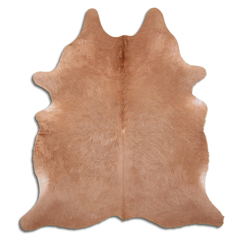 Custom Genuine Caramel Cowhide Rug, Novelty 6'2" x 7'4"