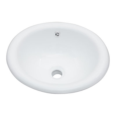 Lavabo de comptoir de salle de bain en céramique blanc semi-encastré de 17 po x 15,5 po, matériau de construction, aspect teinté, approche de nettoyage simple, conception optimisée, finition, facile à entretenir