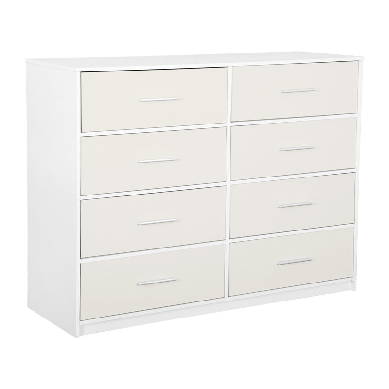 Spacious Wood Frame Dresser with 8 Large Fabric Drawers Drawers for Bedroom, Living Room, Closet, Hallway, TV Stand, or Toy Chest Use