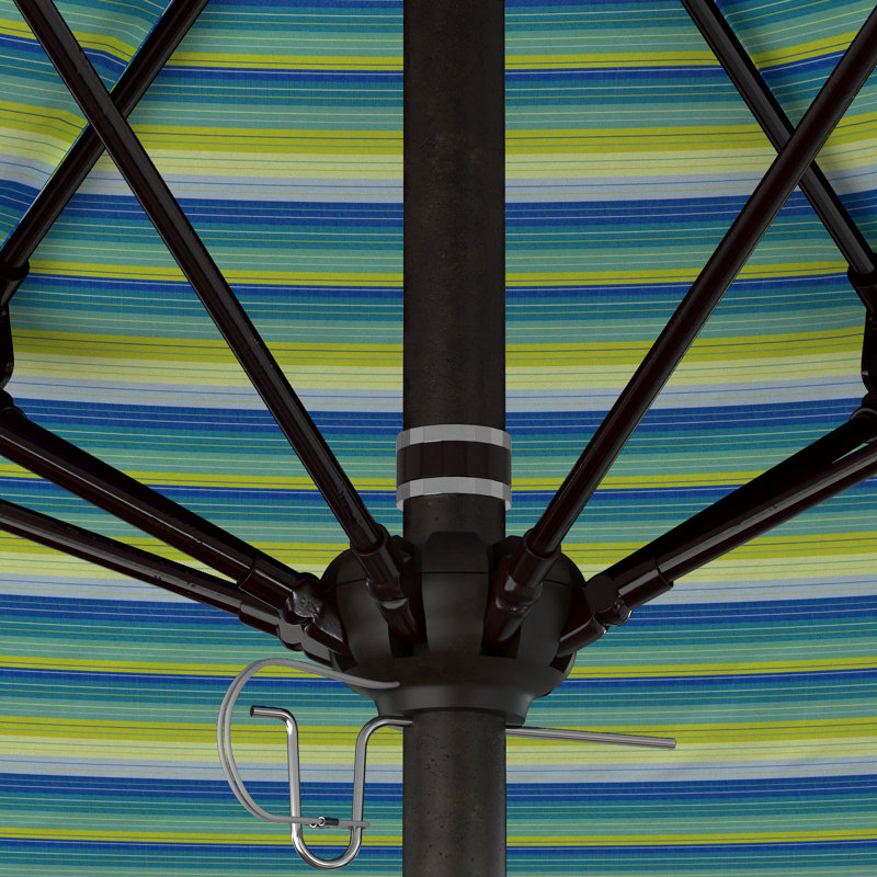 Parasol de marché 90 po Nikel, Sunbrella® bord de mer Séville rayé