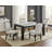 1pc White Faux Marble Dining Table Solid Wood Veneer Standard Height Contemporary Dining Room Wooden Furniture Black Finish