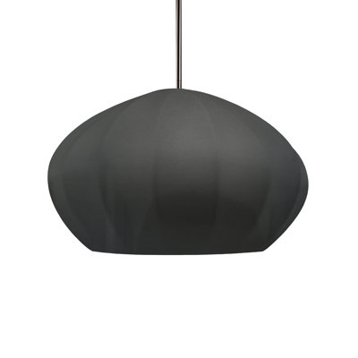 Radiance - Luminaire suspendu ovale cannelé 1 lumière - Gris brillant - Nickel brossé - DEL dédiée - Tige rigide
