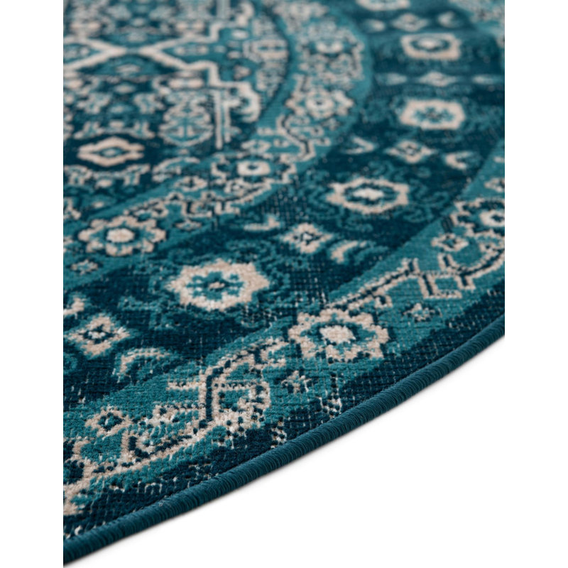 Geometric Indoor Rug, Round 5'3"