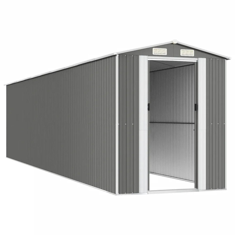 Remise de rangement en acier, gris