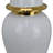 Risy Covered Jar, Gold Finial, White Curved Ceramic Base-112748769