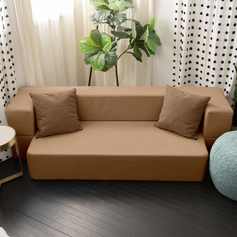 Negeen Zenzi Loveseat Twin - Convertible Couch / Twin Sleeper, Bru Smart, Gold