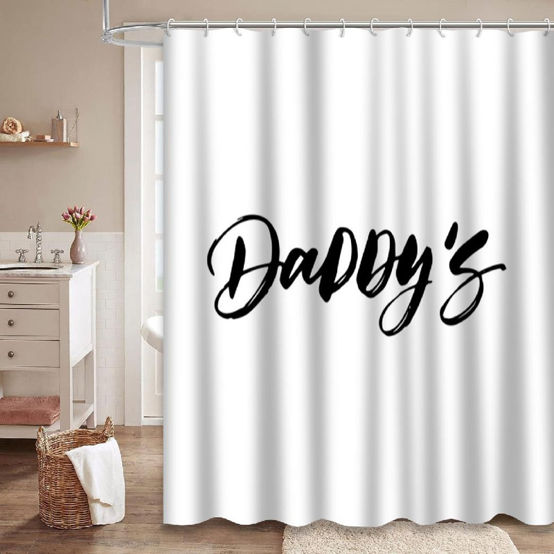 Rideau de douche avec 12 crochets "Daddy Family", L 72 po x l 78 po
