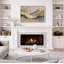 «Neutral Earth Tone Abstract Landscape Bamboo Artwork», photos de salon, impression sur toile encadrée-126545770-126545768