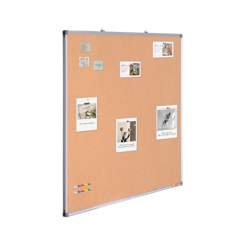 Large White Aluminum Framed Cork Bulletin Board