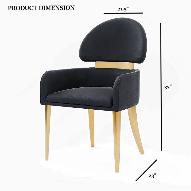 Deux fauteuils de style contemporain pour la salle à manger, Noir