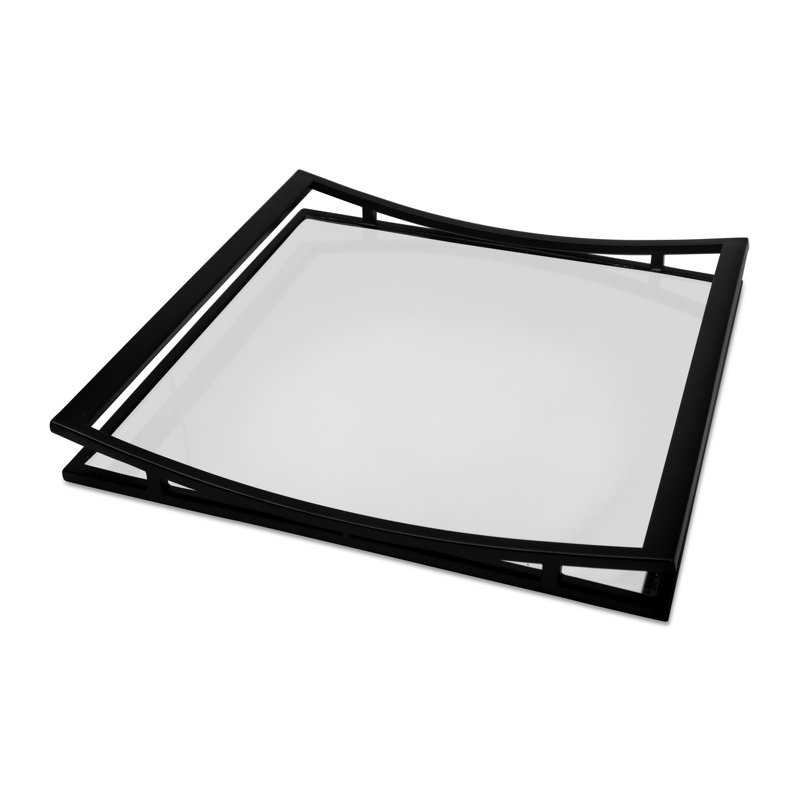 Plateau miroir carré, Noir, noir, noir, noir