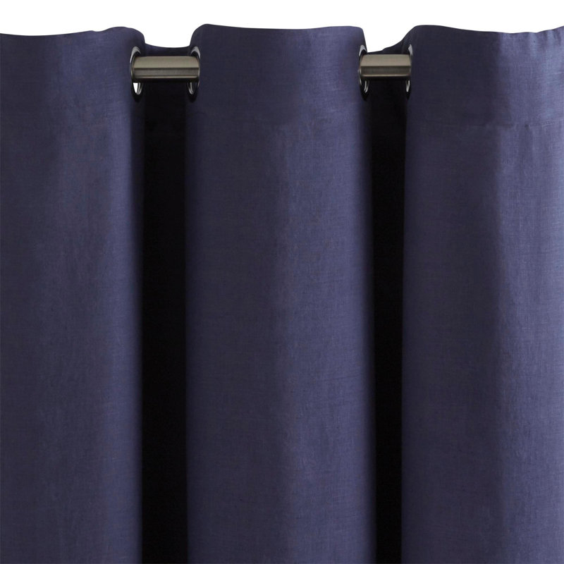 Carlina Linen Semi Sheer Single Curtain Panel, Mid Grey, 144 W x 280 D cm