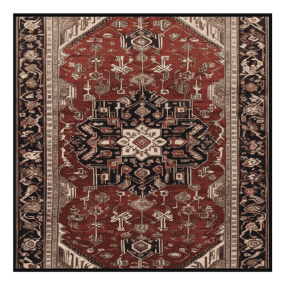 Machine Washable Persian Brown Area Rug