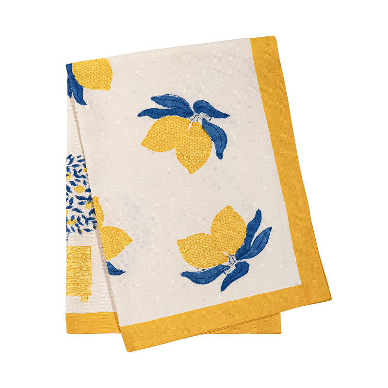 Lemon Tree Cotton Floral Tea Towel
